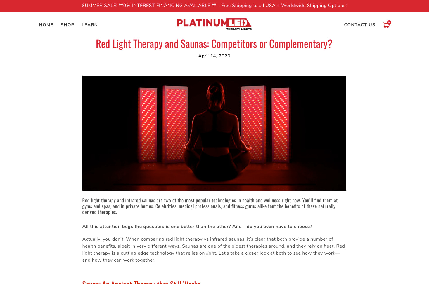 Platinum LED Therapy Lights Blog Snapshot