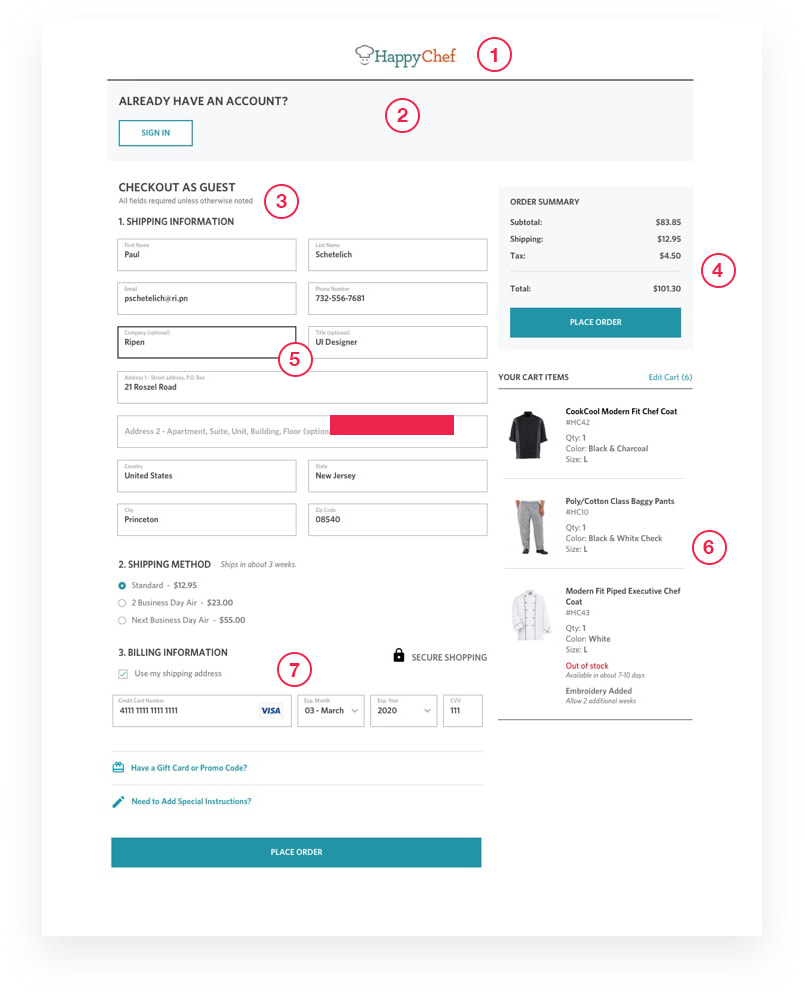 Case study: 's checkout process